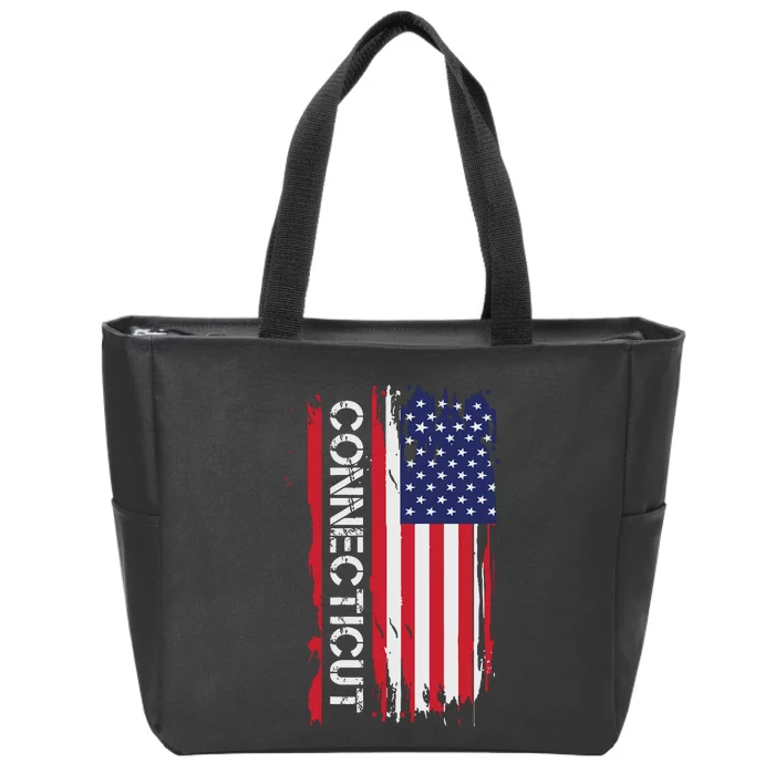 Connecticut America Zip Tote Bag