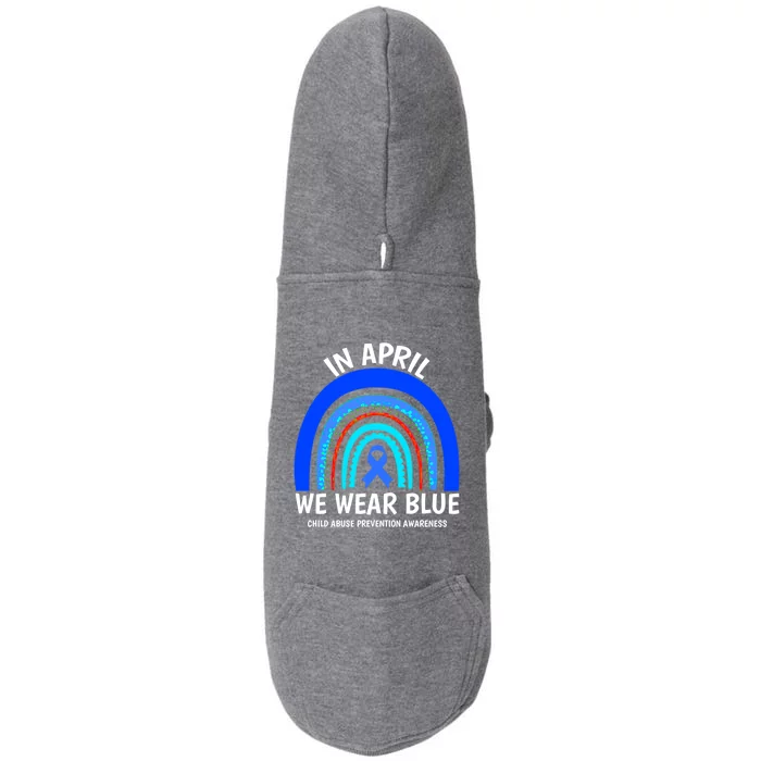 Child Abuse Cool Gift Cool Gift Abuse Prevention Awareness Month Gift Doggie 3-End Fleece Hoodie