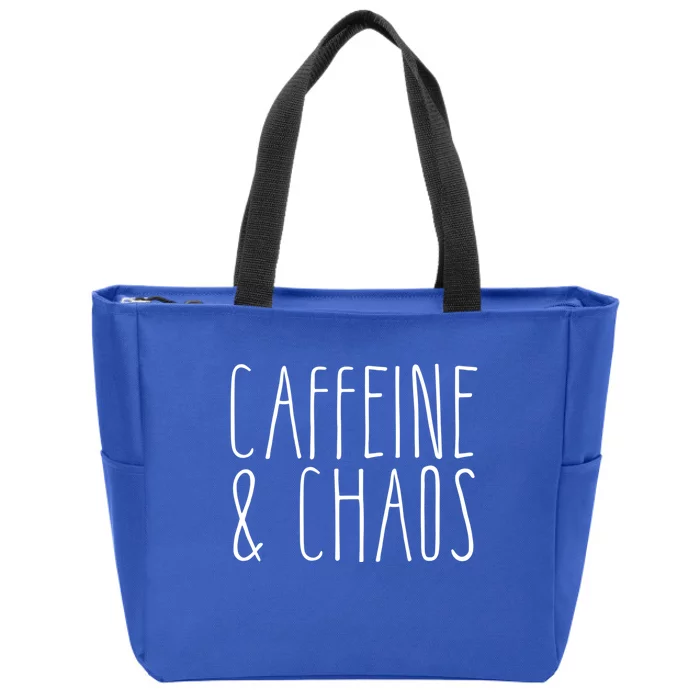 Caffeine And Chaos Gift I Need Coffee Gift Coffee Lover Great Gift Zip Tote Bag