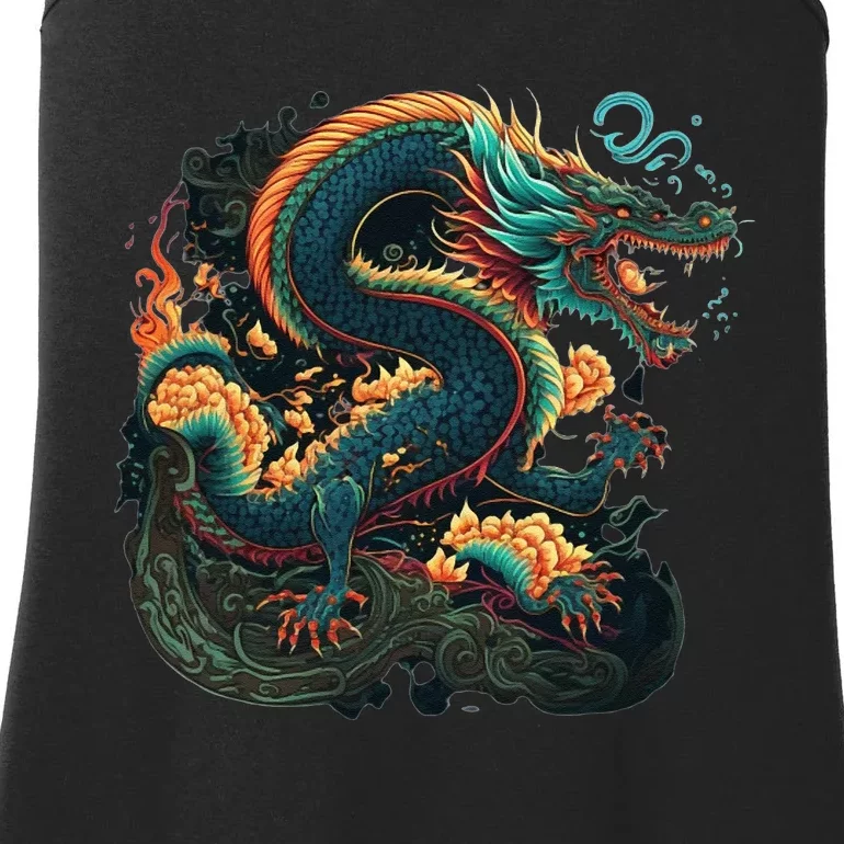 Chinese Asian Culture Dragon Japanese Ladies Essential Tank