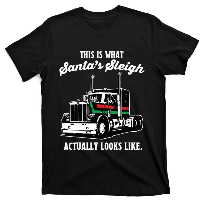 Christmas Asphalt Cowboy Trucker Truck Driver Gifts T-Shirt