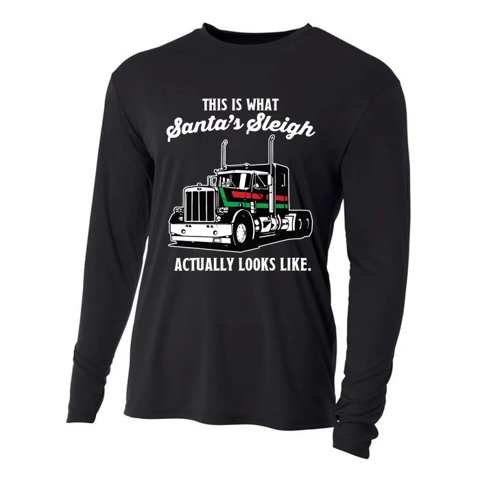 Christmas Asphalt Cowboy Trucker Truck Driver Gifts Cooling Performance Long Sleeve Crew