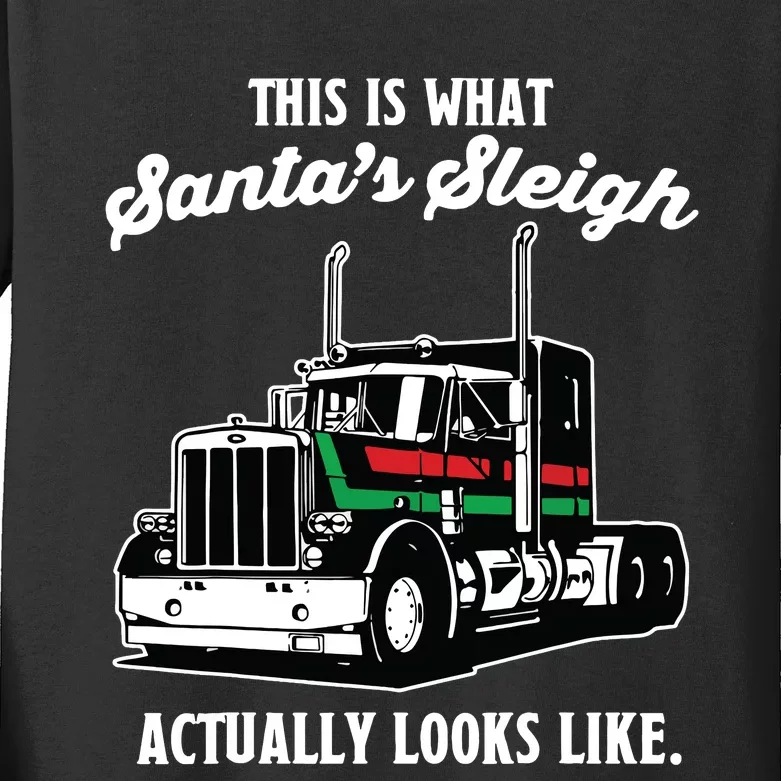 Christmas Asphalt Cowboy Trucker Truck Driver Gifts Kids Long Sleeve Shirt