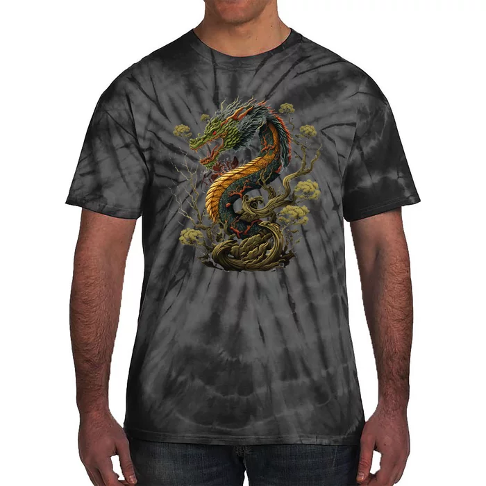 Chinese Asian Culture Dragon Japanese Tie-Dye T-Shirt