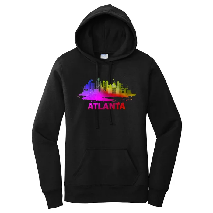 Colorful Atlanta Cityscape Souvenir Atlanta Skyline Women's Pullover Hoodie