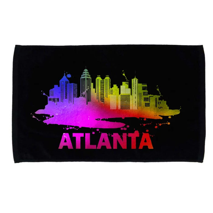 Colorful Atlanta Cityscape Souvenir Atlanta Skyline Microfiber Hand Towel