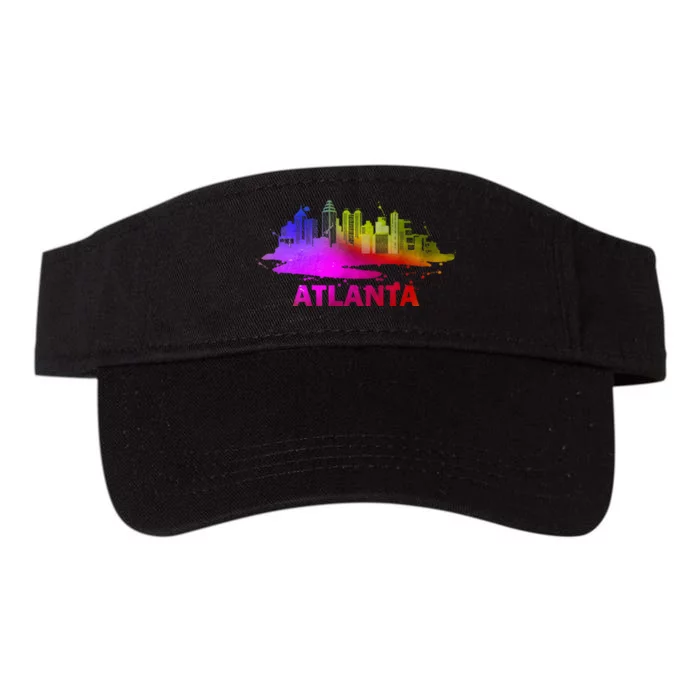 Colorful Atlanta Cityscape Souvenir Atlanta Skyline Valucap Bio-Washed Visor