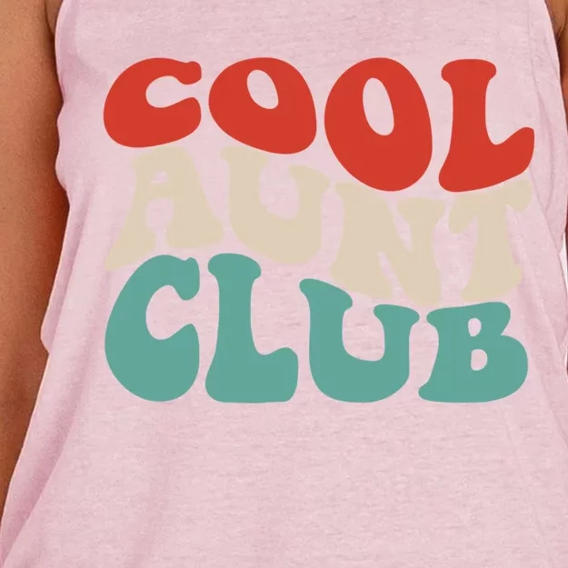 Cool Aunt Club Funny Retro Groovy Aunts Club Gift Women's Knotted Racerback Tank