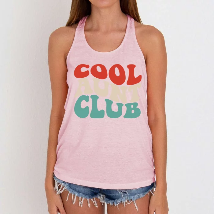 Cool Aunt Club Funny Retro Groovy Aunts Club Gift Women's Knotted Racerback Tank