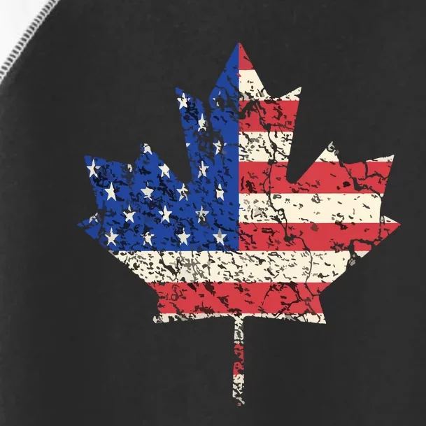 Combined American Canadian Flag USA Canada Maple Leaf Toddler Fine Jersey T-Shirt