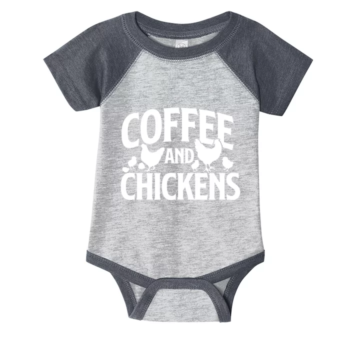 Coffee And Chickens Chicken Lover Poultry Owner Infant Baby Jersey Bodysuit