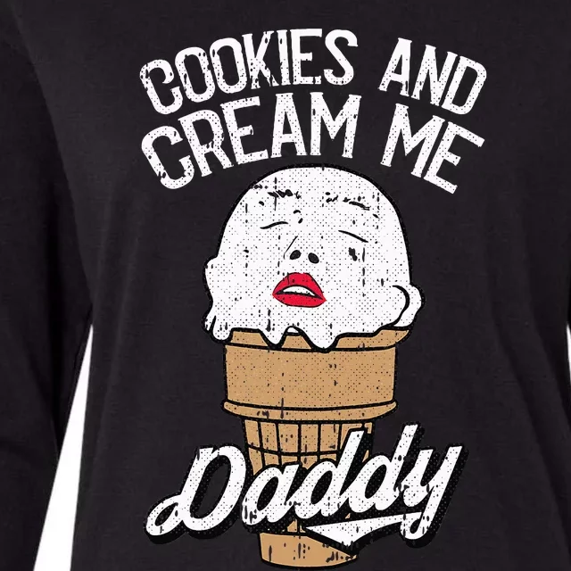 Cookies And Cream Me Daddy Lazy Halloween Costume Humor Womens Cotton Relaxed Long Sleeve T-Shirt