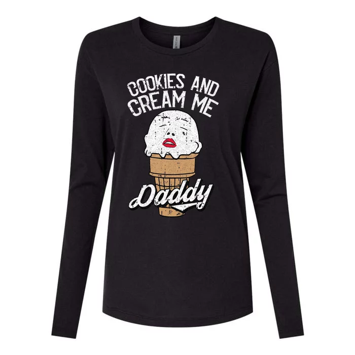 Cookies And Cream Me Daddy Lazy Halloween Costume Humor Womens Cotton Relaxed Long Sleeve T-Shirt