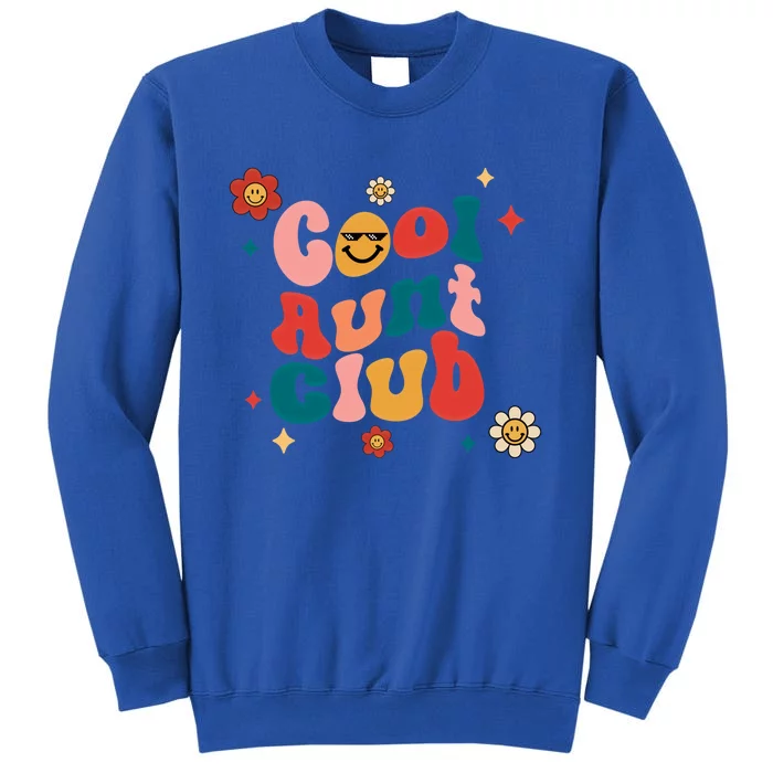 Cool Aunt Club Funny Retro Vintage Groovy Vibes Cool Aunties Gift Tall Sweatshirt