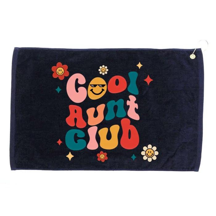 Cool Aunt Club Funny Retro Vintage Groovy Vibes Cool Aunties Gift Grommeted Golf Towel