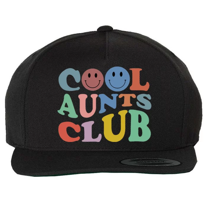 Cool Aunt Club Funny Smile Colorful Cool Aunt Club Aunties Wool Snapback Cap