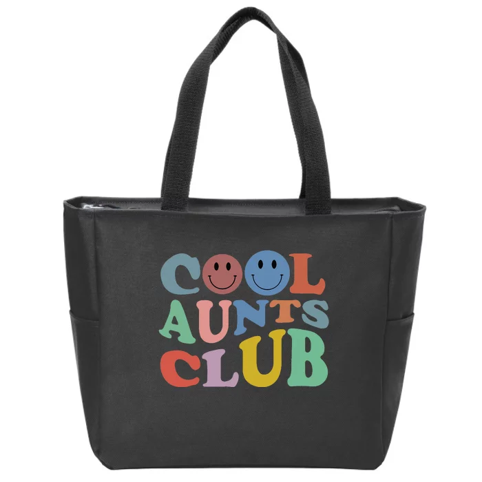 Cool Aunt Club Funny Smile Colorful Cool Aunt Club Aunties Zip Tote Bag