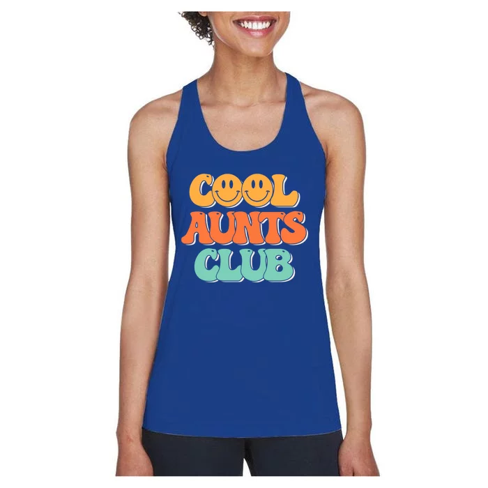 Cool Aunt Club Groovy Retro Cool Aunties Club Gift Women's Racerback Tank