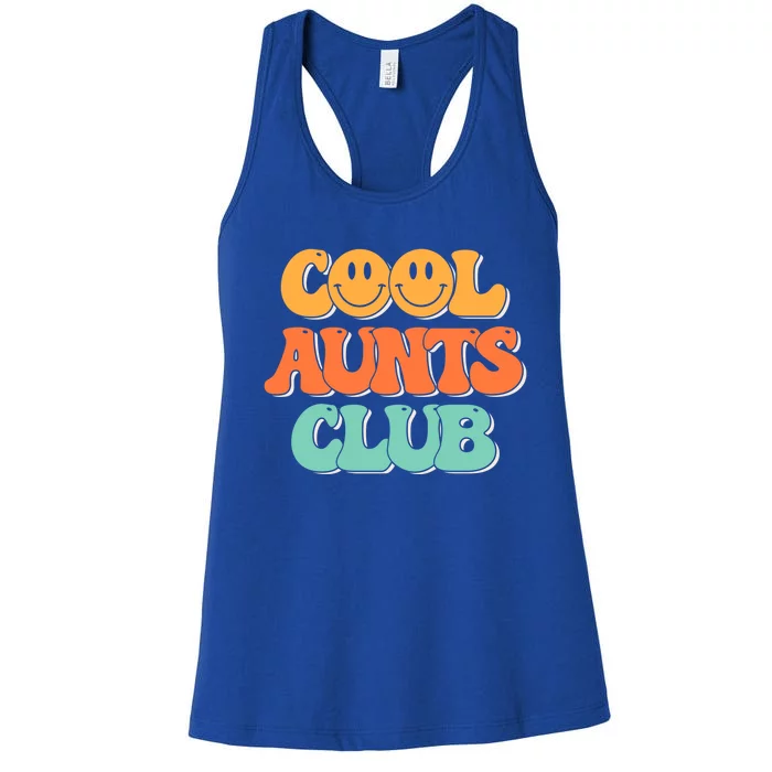 Cool Aunt Club Groovy Retro Cool Aunties Club Gift Women's Racerback Tank