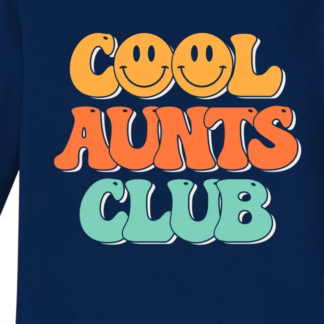 Cool Aunt Club Groovy Retro Cool Aunties Club Gift Baby Long Sleeve Bodysuit