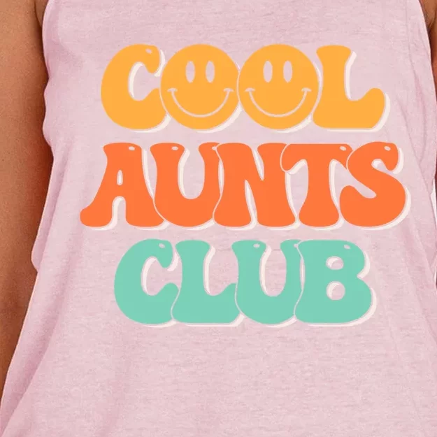 Cool Aunt Club Groovy Retro Cool Aunties Club Gift Women's Knotted Racerback Tank