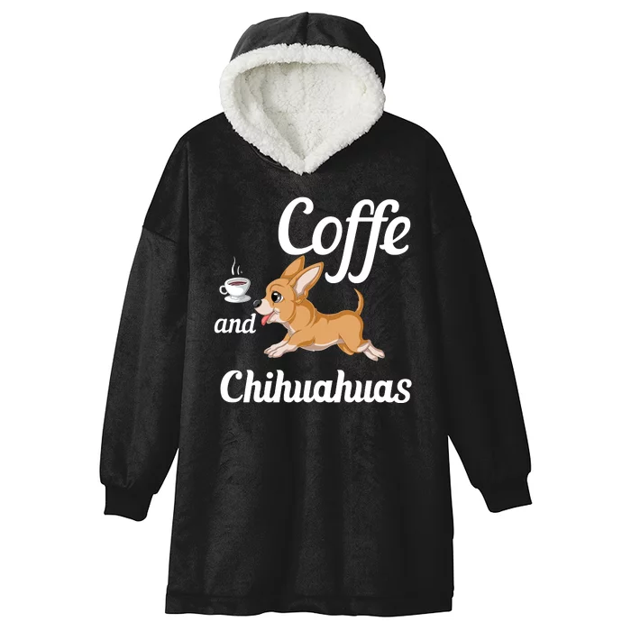 Coffee And Chihuahuas Hooded Wearable Blanket