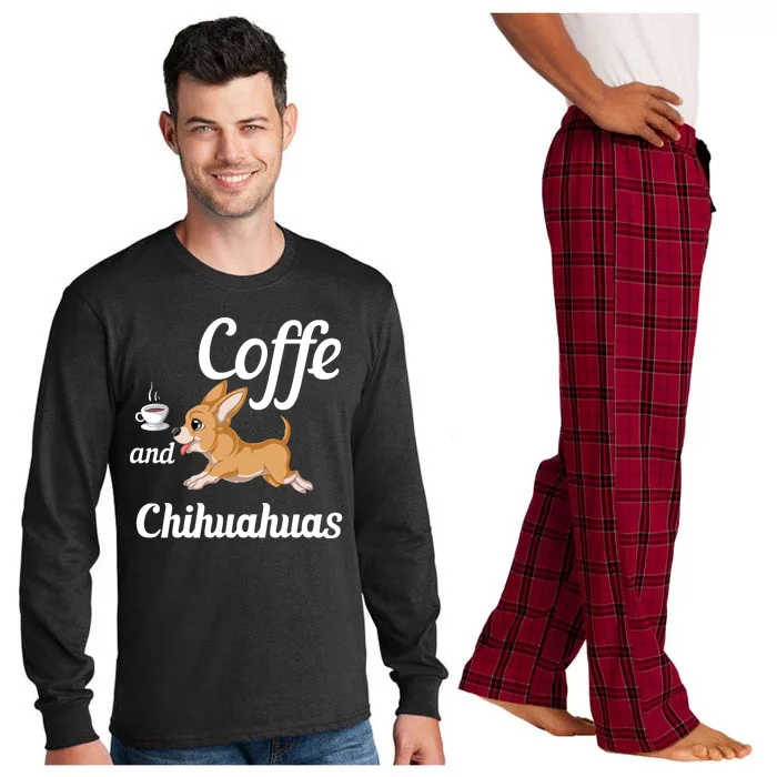 Coffee And Chihuahuas Long Sleeve Pajama Set