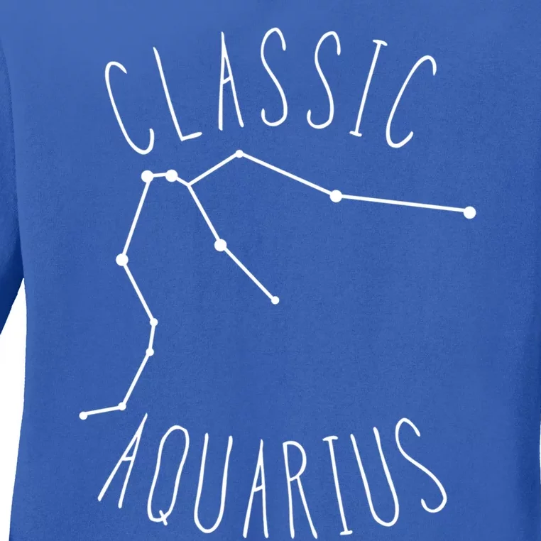 Classic Aquarius Constellation / Aquarius Astrology Quote Gift Ladies Long Sleeve Shirt