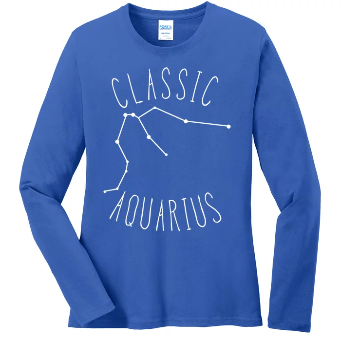 Classic Aquarius Constellation / Aquarius Astrology Quote Gift Ladies Long Sleeve Shirt