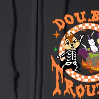 Chip And Dale Double Funny Trouble Halloween Full Zip Hoodie