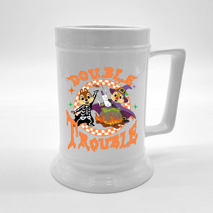 Chip And Dale Double Funny Trouble Halloween Front & Back Beer Stein