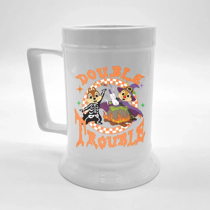 Chip And Dale Double Funny Trouble Halloween Front & Back Beer Stein