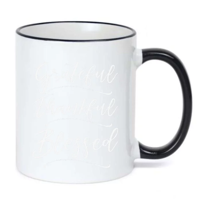 Christian Art Design Jesus Gift Grateful Thankful Blessed Black Color Changing Mug