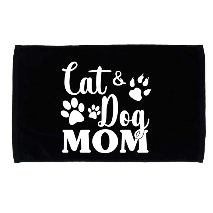 Cat And Dog Mom Animal Lover Microfiber Hand Towel