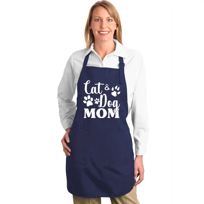 Cat And Dog Mom Animal Lover Full-Length Apron With Pocket