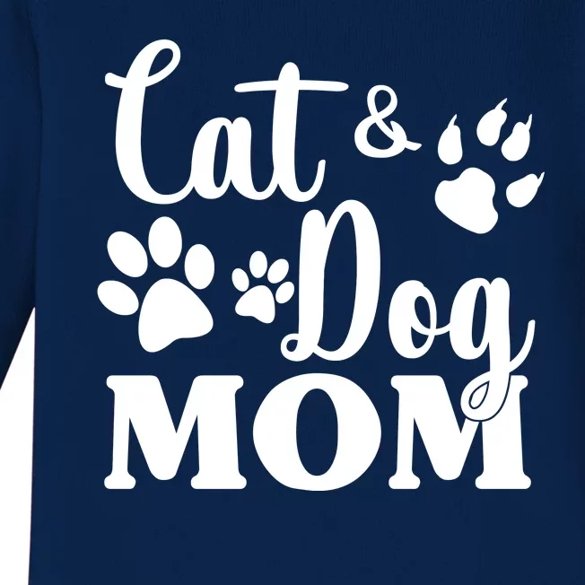 Cat And Dog Mom Animal Lover Baby Long Sleeve Bodysuit