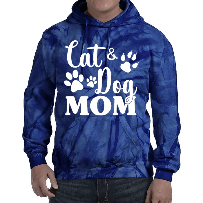 Cat And Dog Mom Animal Lover Tie Dye Hoodie