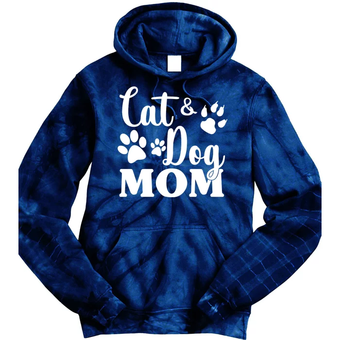 Cat And Dog Mom Animal Lover Tie Dye Hoodie