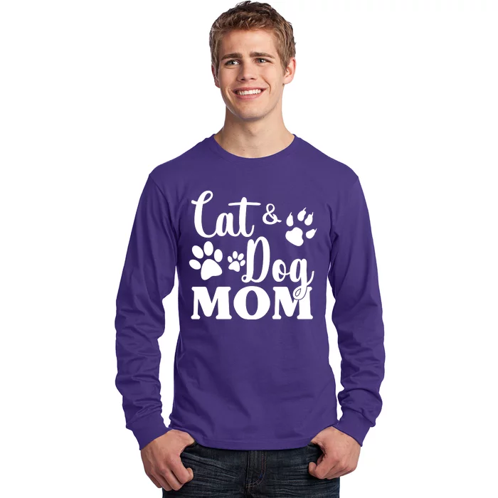 Cat And Dog Mom Animal Lover Long Sleeve Shirt