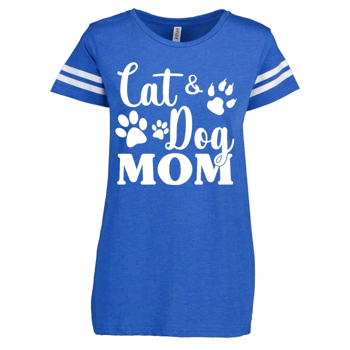 Cat And Dog Mom Animal Lover Enza Ladies Jersey Football T-Shirt