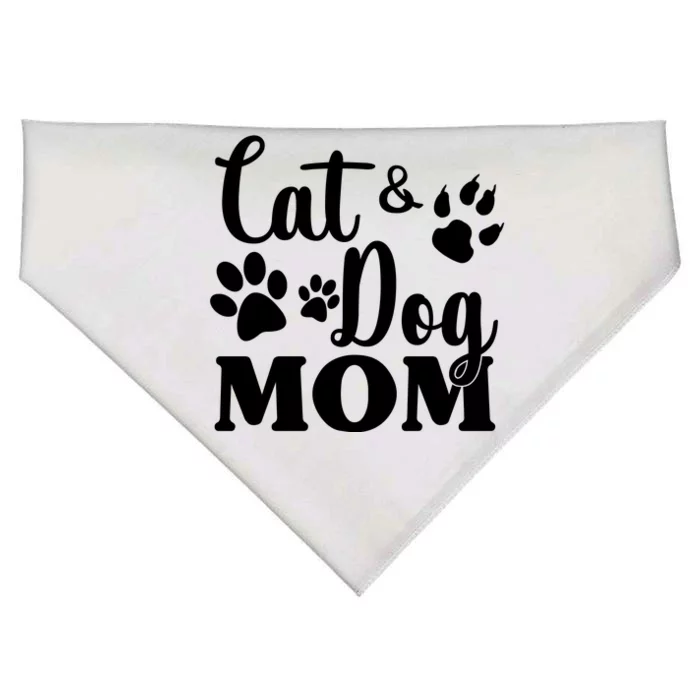 Cat And Dog Mom Animal Lover USA-Made Doggie Bandana