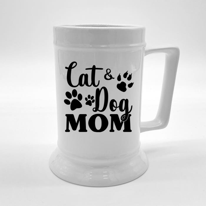 Cat And Dog Mom Animal Lover Front & Back Beer Stein