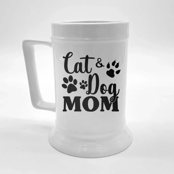 Cat And Dog Mom Animal Lover Front & Back Beer Stein