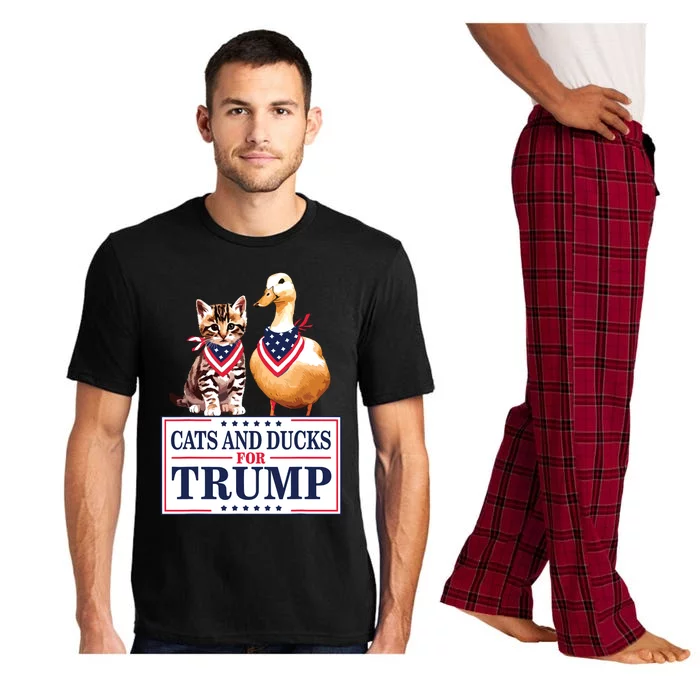 Cats And Ducks For Trump 2024 Kittens And Ducks For Trump Pajama Set