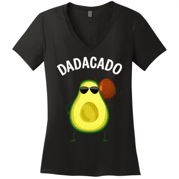 Cute Avocado Design For Dad  Fruit Avocado Pear Lovers Women's V-Neck T-Shirt