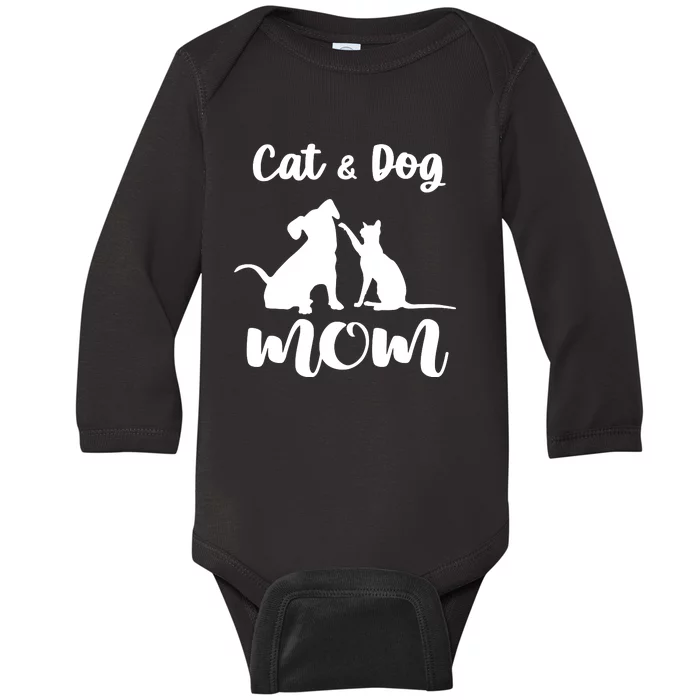 Cat And Dog Mom Shirt Pets Animals Lover Puppy For Women Baby Long Sleeve Bodysuit