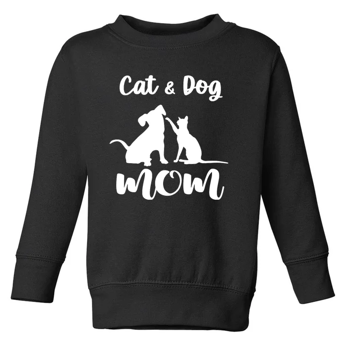 Cat And Dog Mom Shirt Pets Animals Lover Puppy For Women Toddler Sweatshirt