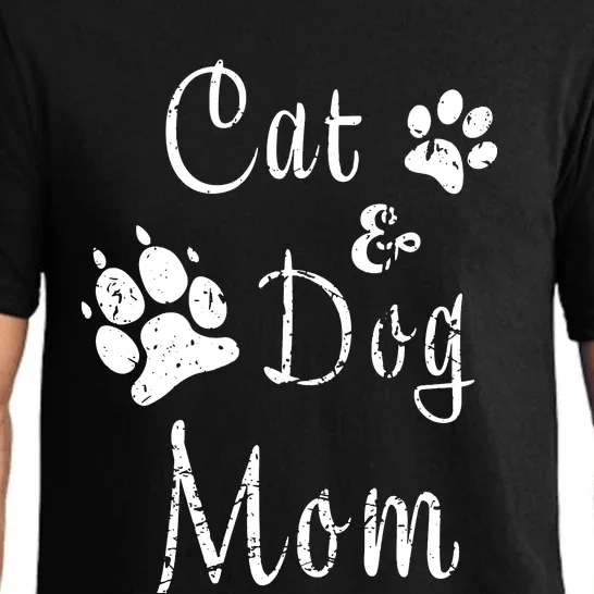 Cat And Dog Mom Kitten And Puppy Mama Kitty And Pup Mother Pajama Set