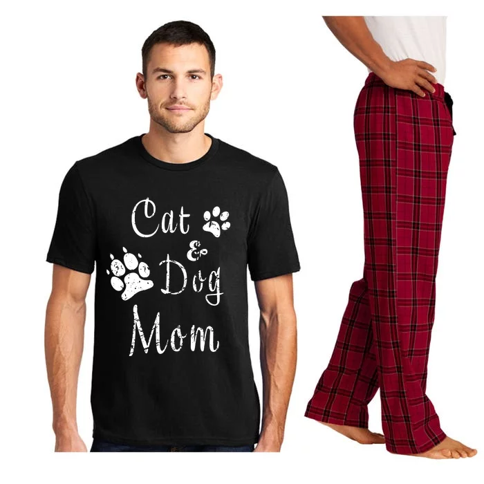 Cat And Dog Mom Kitten And Puppy Mama Kitty And Pup Mother Pajama Set