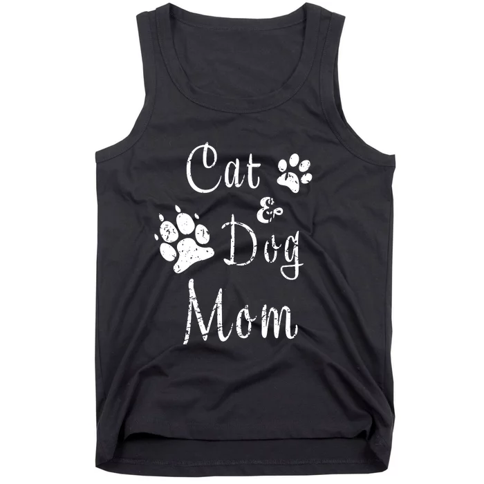 Cat And Dog Mom Kitten And Puppy Mama Kitty And Pup Mother Tank Top